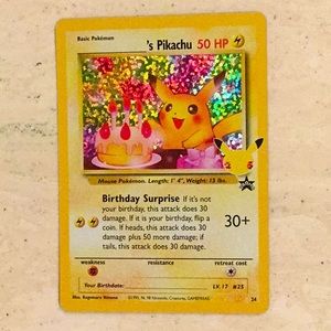 Pokemon Pikachu Birthday 2021 Celebrations 24 Black Star Promo Card 2021 TCG #24